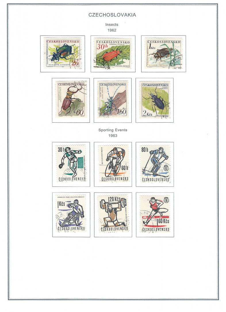 Czechoslovakia Insects and Sporting Events Stamp Sets