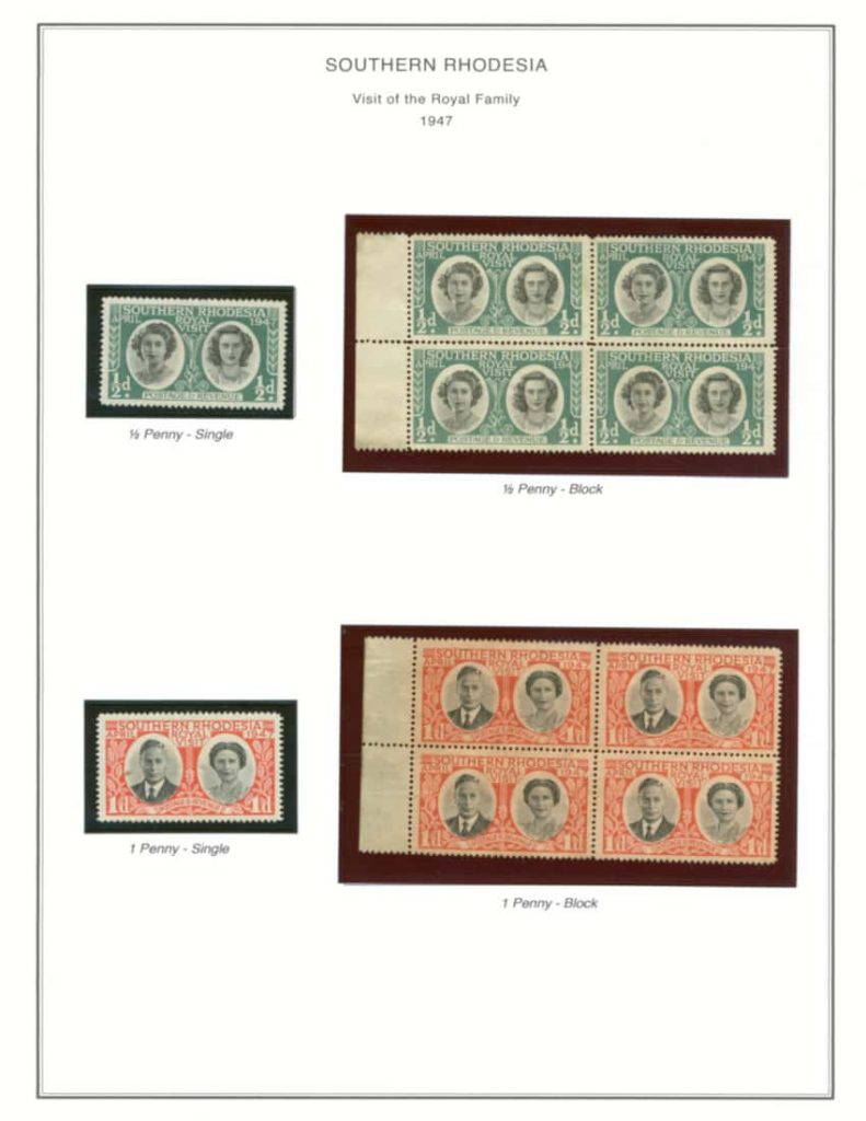 Custom Page of the 1947 Royal Visit Sothern Rhodesia Series