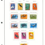 Steiner Stamp Album Pages - 1963 Congo Democratic Republic Birds Stamp Set