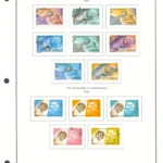 Steiner Stamp Album Pages - 1965 Congo Democratic Republic Century ITU & Fifth Independence Anniversary Stamp Sets