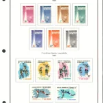 Steiner Stamp Album Pages - 1965 Congo Democratic Republic Worlds Fair African Games Stamp Sets