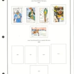 Steiner Stamp Album Pages - 1979 Congo Peoples Republic Lake Placid Winter Olympics Stamp Set